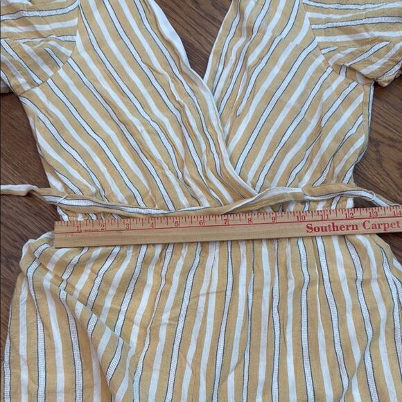 Altar'd State Yellow, Grey and White Striped Romper Lined - Picture 13 of 14